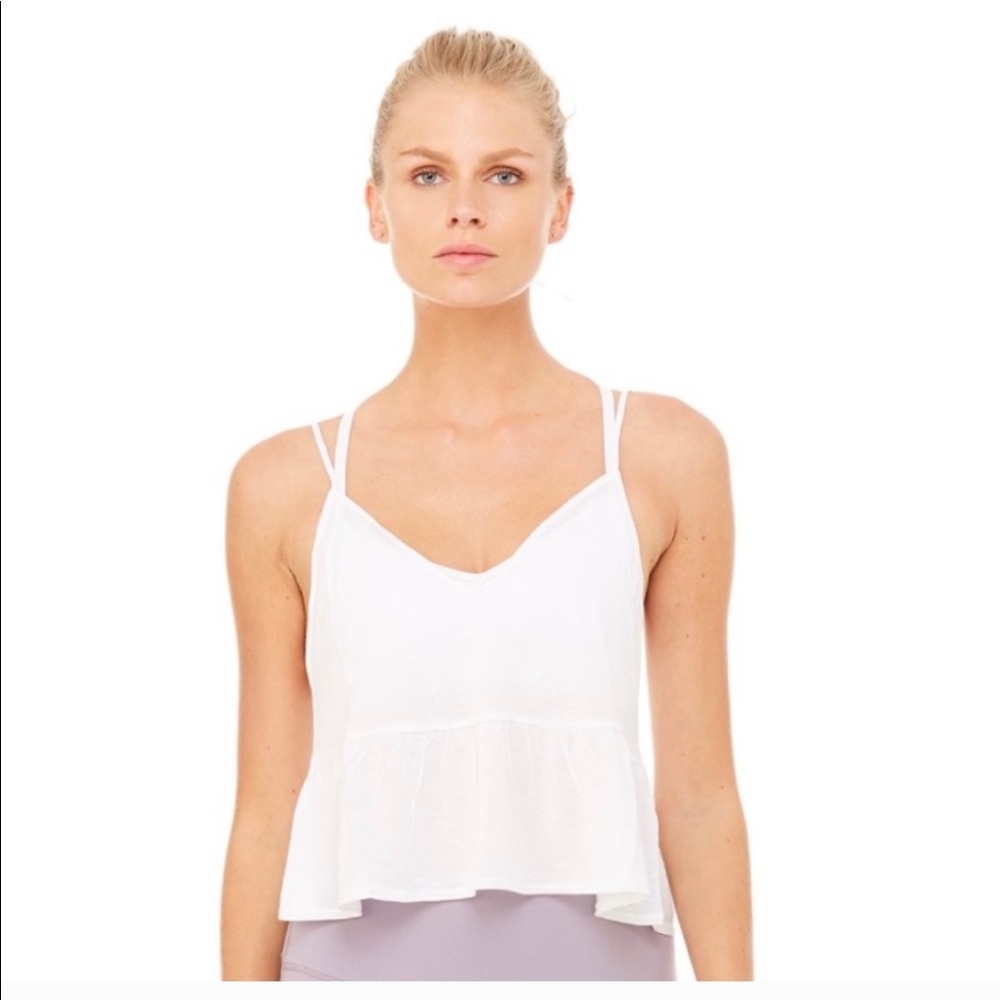 Alo white flutter top BNWOT